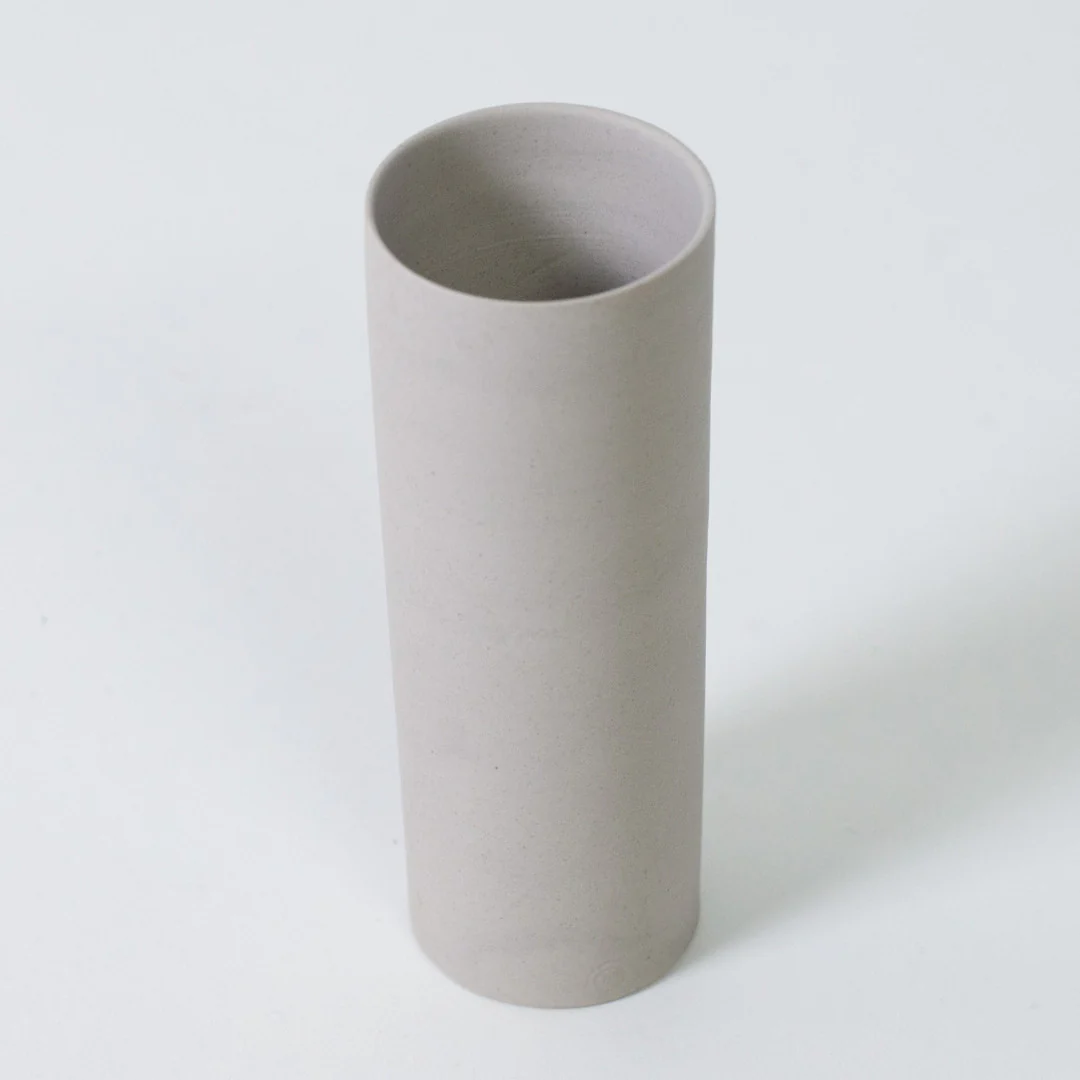 Japanese Single Flower Vase "Cylinder" White - Image 3