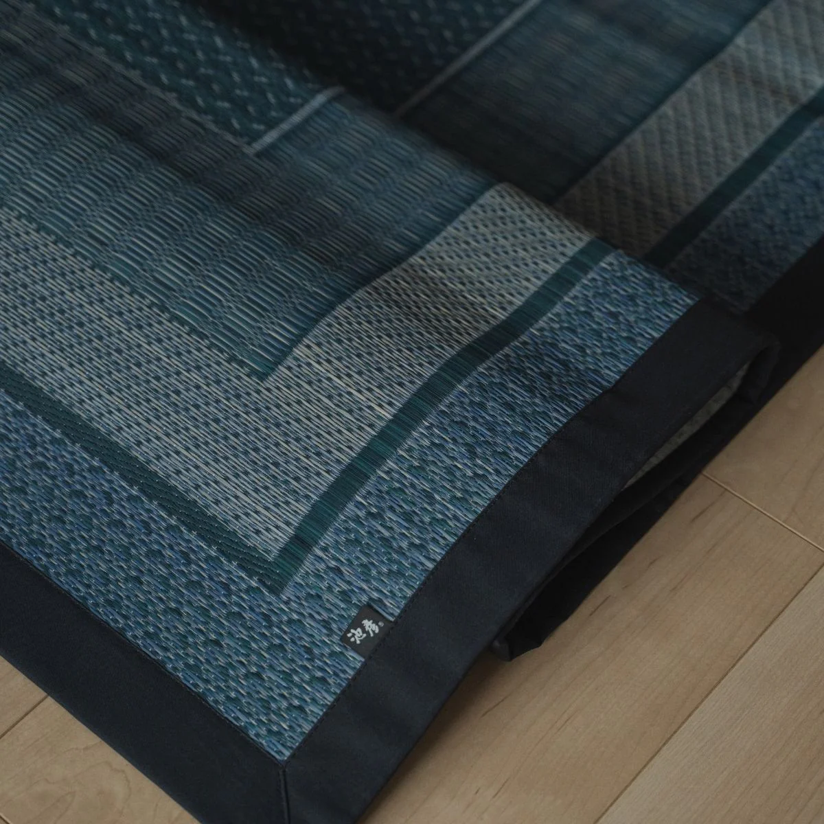 Japanese Tatami Area Rug "Ranks" Indigo Navy - Image 3