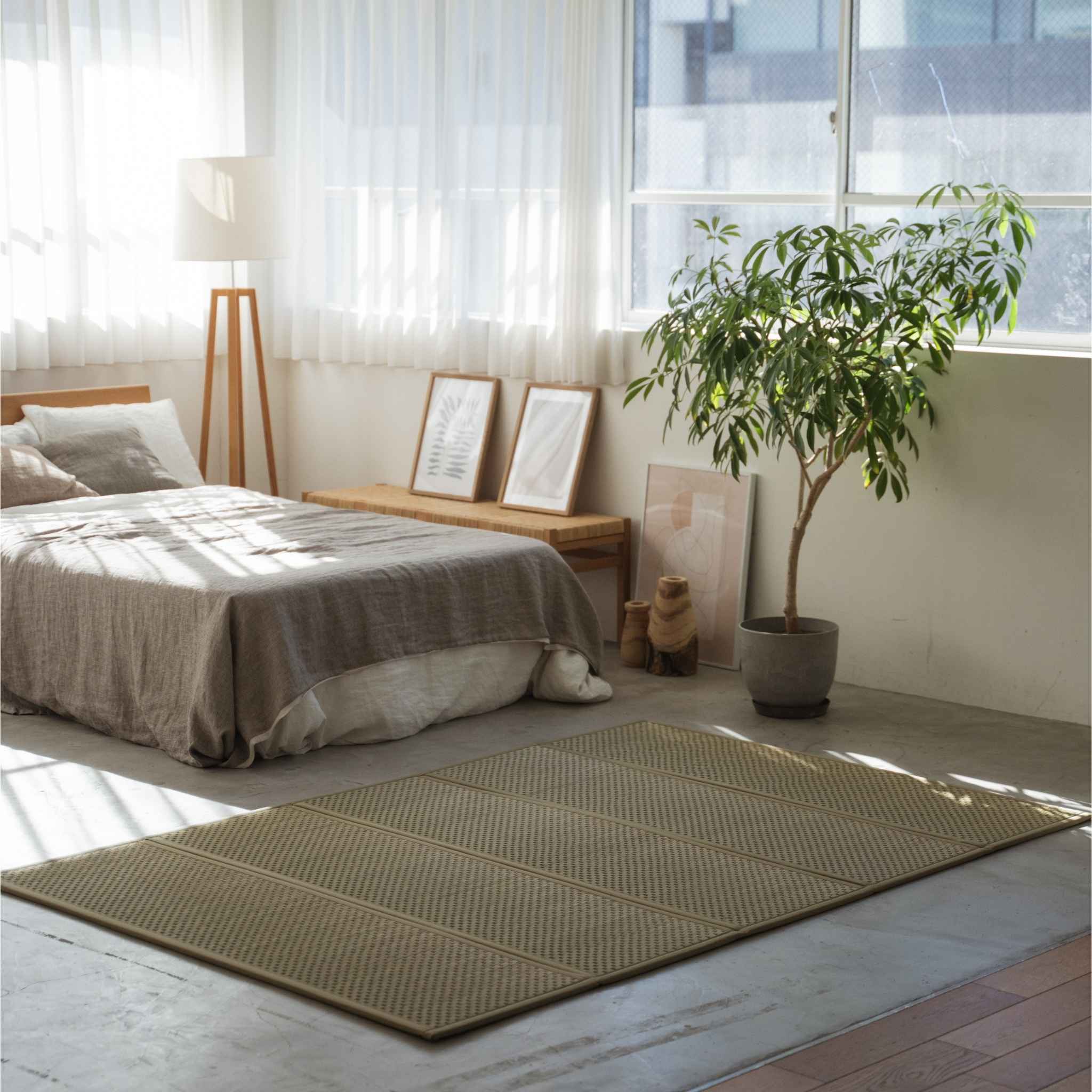 Japanese Tatami Floor Mattress Five Panel Green - Image 4