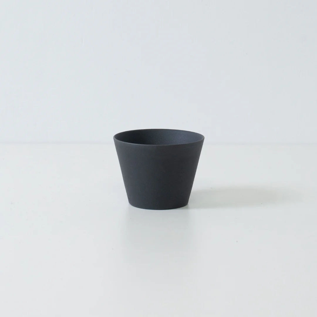 Japanese Tea Cup Set "Ensui" - Black Cone Shaped (100cc, Set of 4)