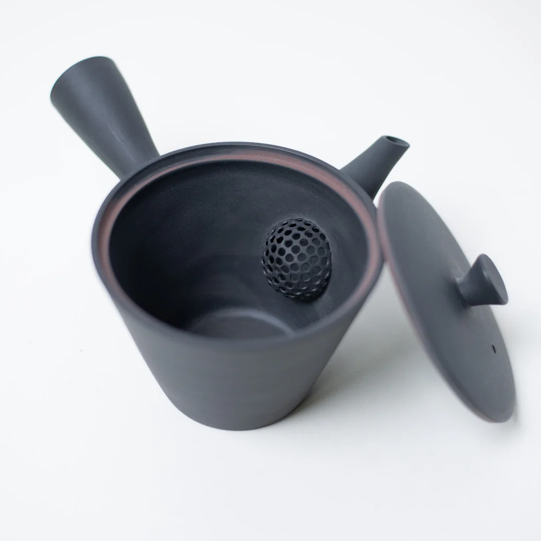 Japanese Tea Set "Sencha" - Black Kyusu Teapot (150cc) with 4 Teacups - Image 7