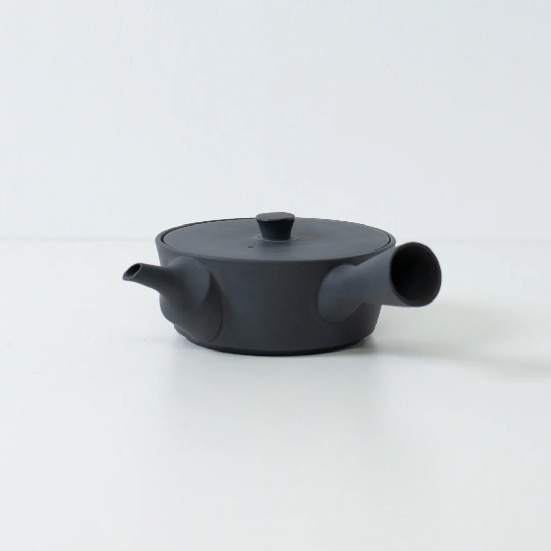 Japanese Tea Set "Sencha" - Black Kyusu Teapot (320cc) with 4 Teacups - Image 5
