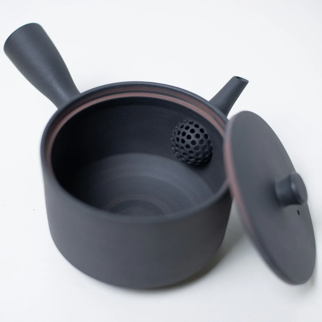 Japanese Tea Set "Sencha" - Black Kyusu Teapot (350cc) with 4 Teacups - Image 7