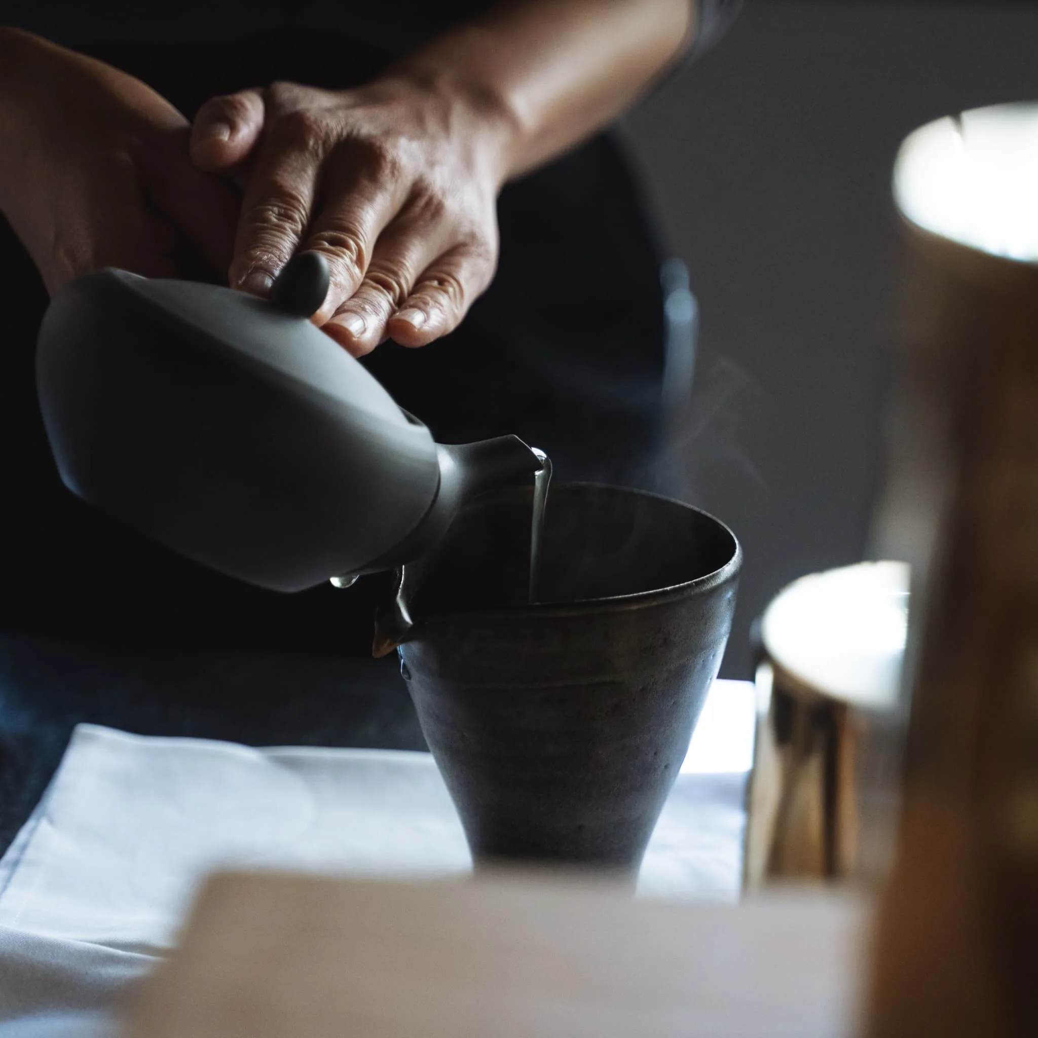 Japanese Teapot (Kyusu) with Tea Strainer - Black - Image 7