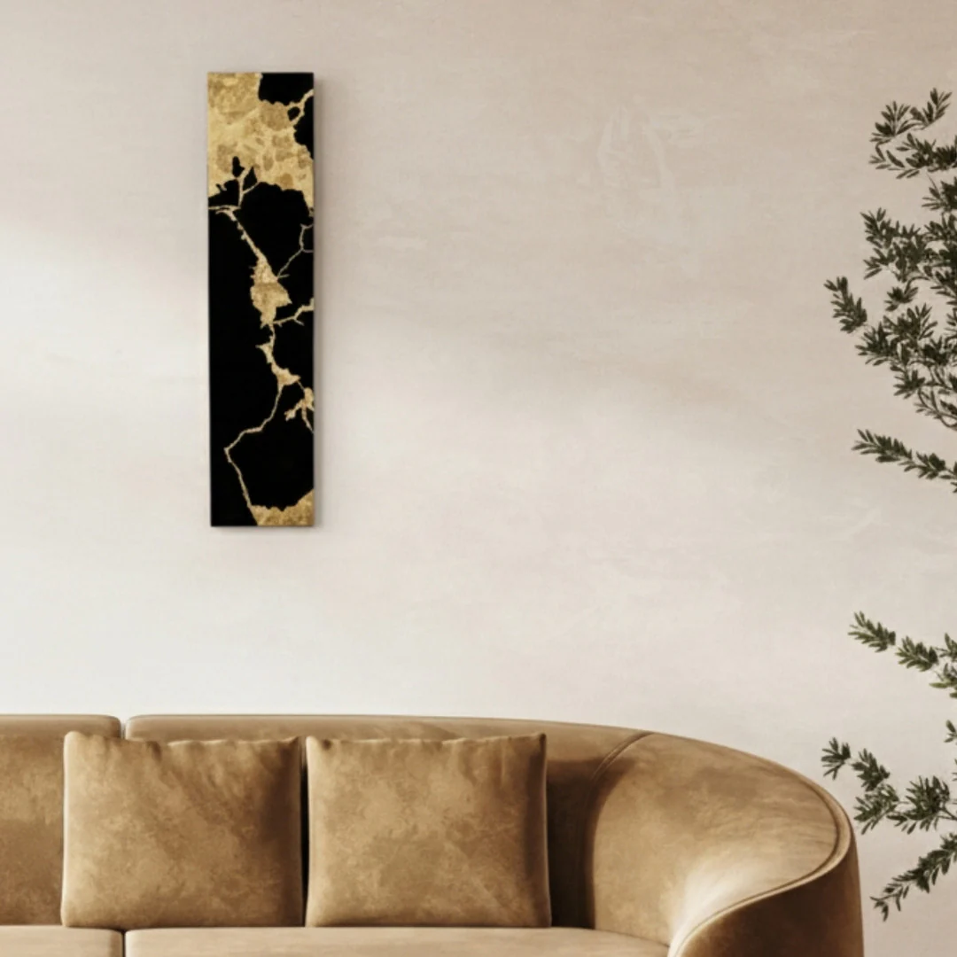 Japanese Wall Art "Kintsugi" Black - Image 5