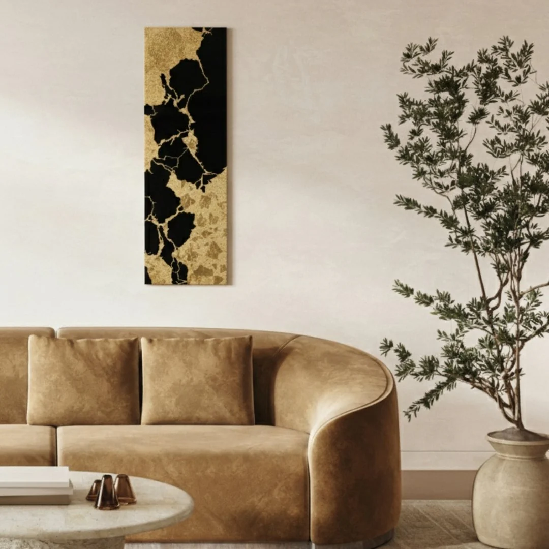 Japanese Wall Art "Kintsugi" Black - Image 8