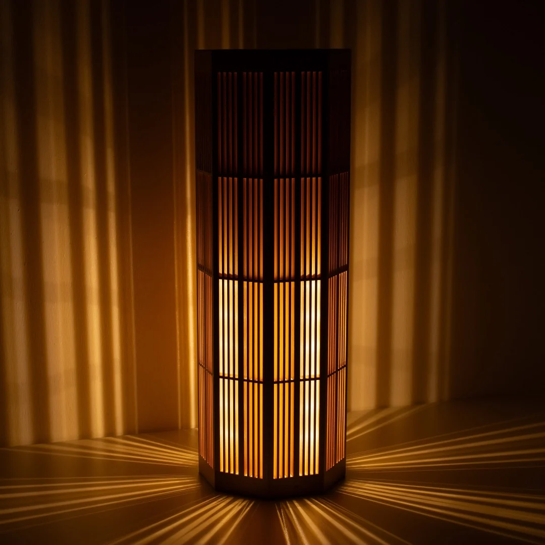 Japanese Wood Floor Lamp "SAN" Large - Image 10