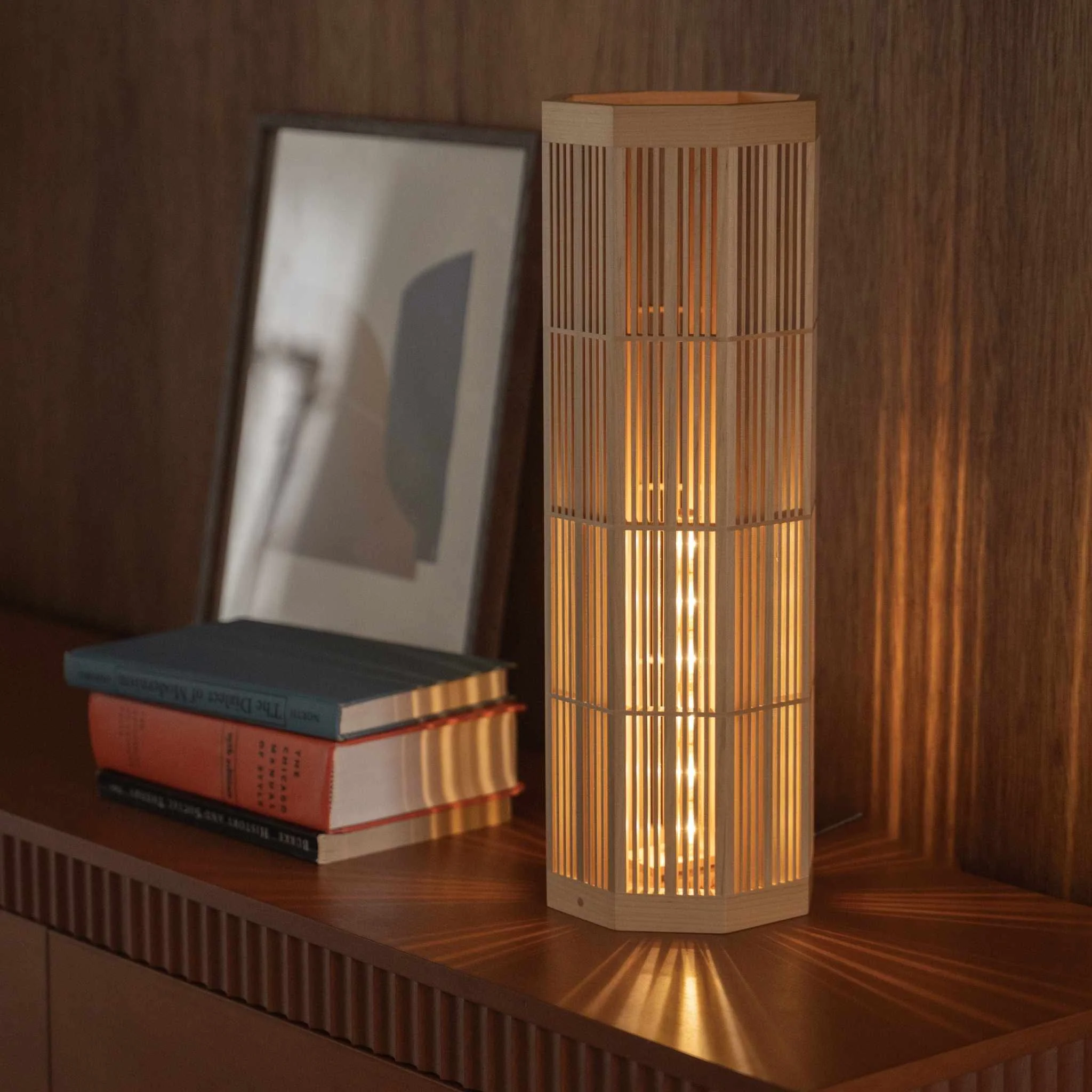 Japanese Wood Floor Lamp "SAN" Large - Image 8