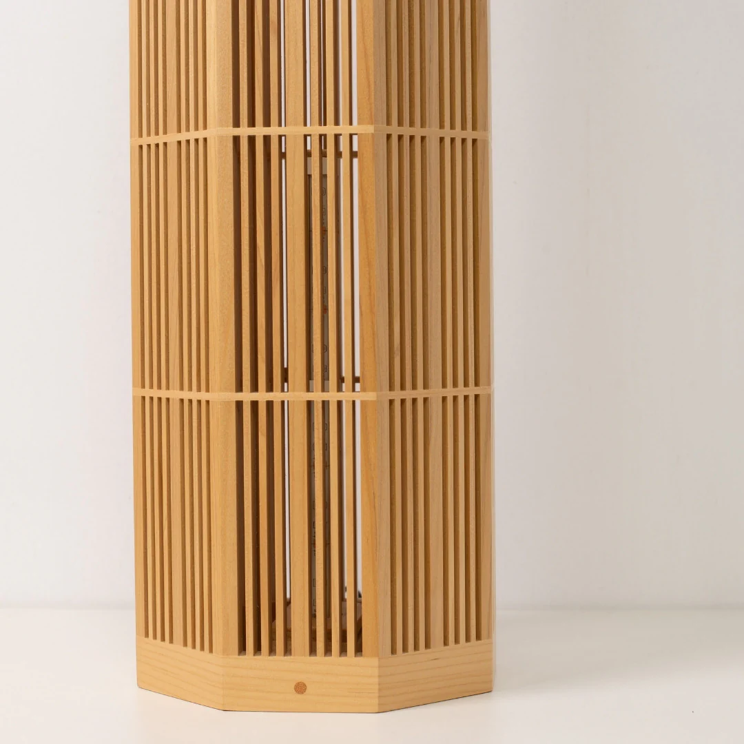 Japanese Wood Floor Lamp "SAN" Large - Image 9
