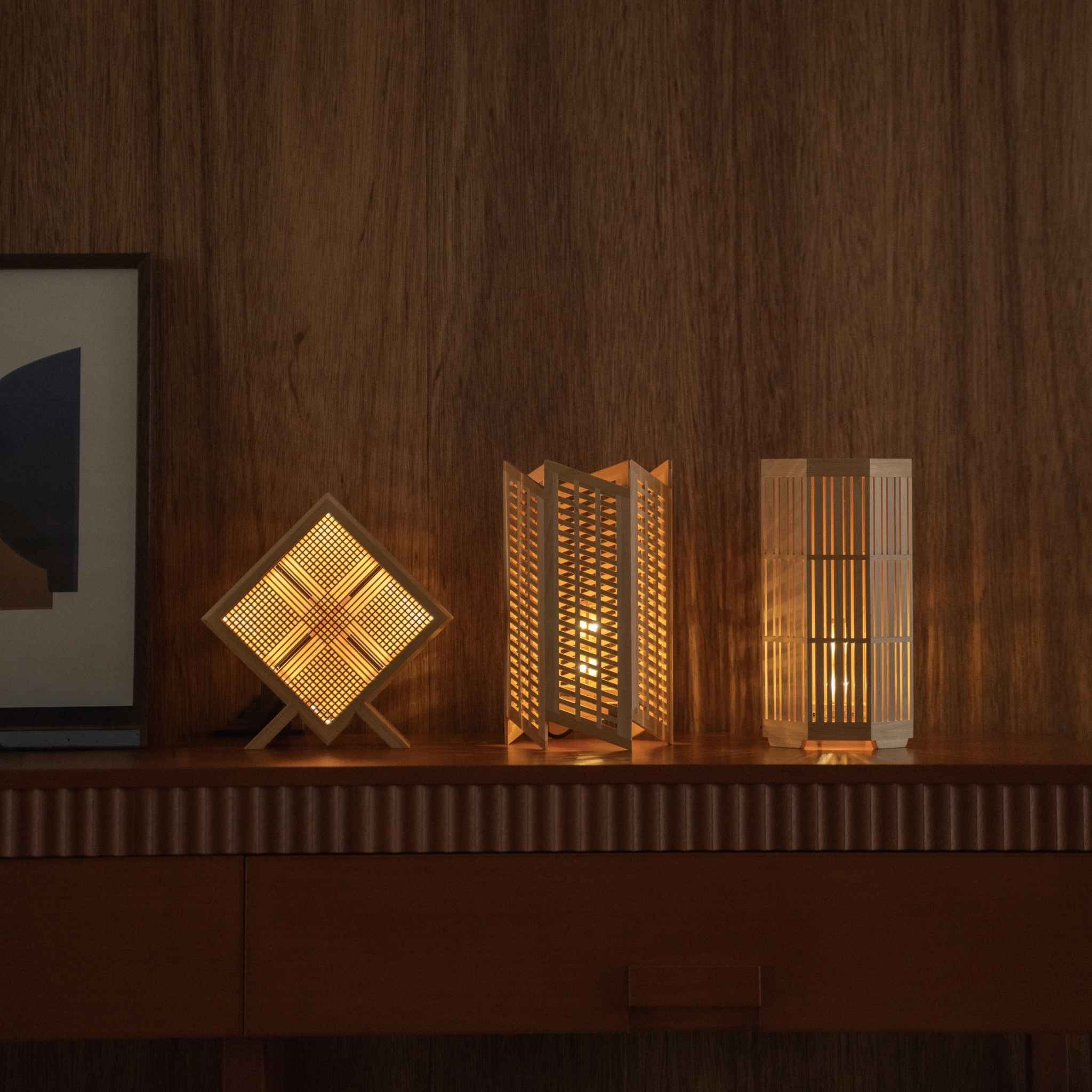 Japanese Wood Table Lamp "Towaru" - Image 11