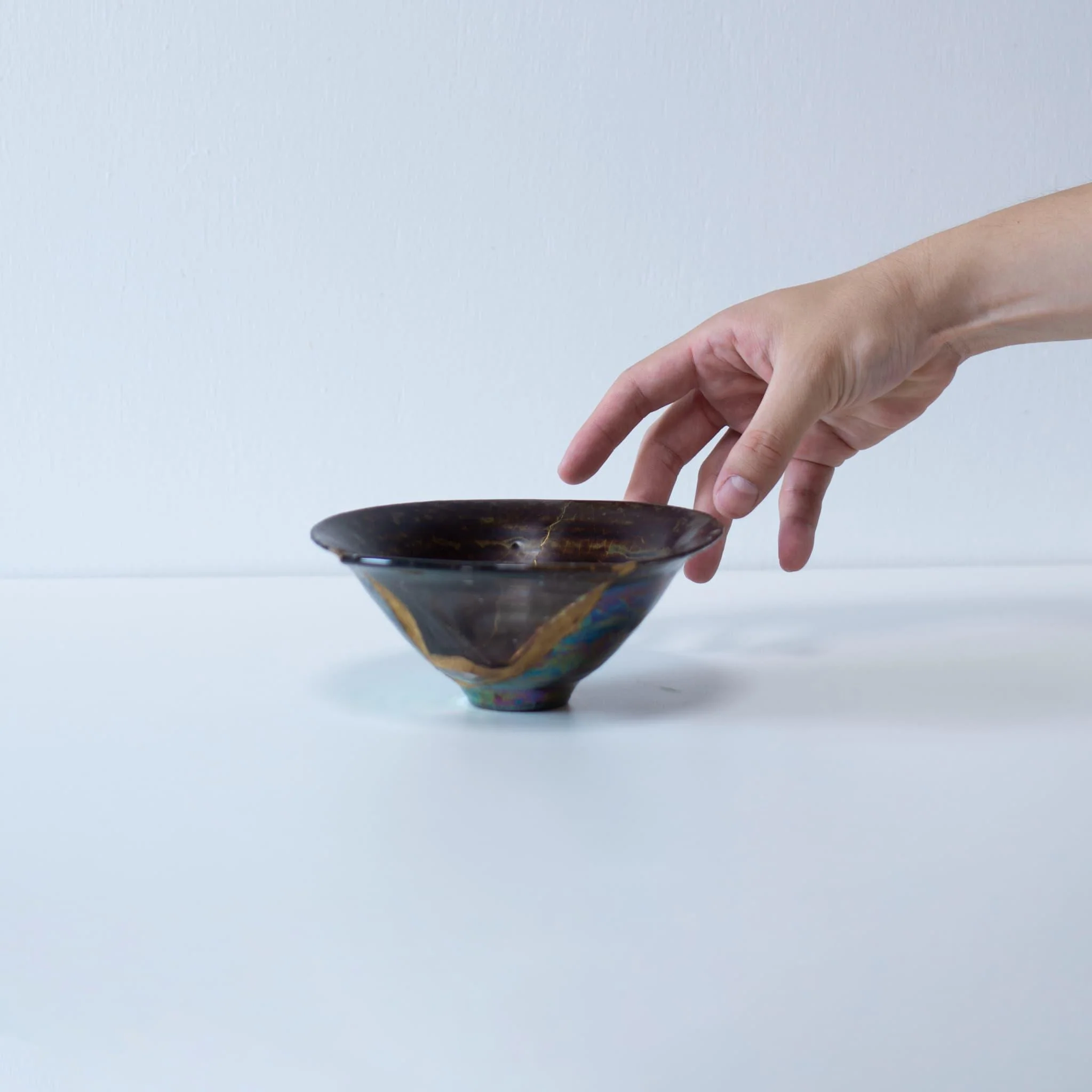 Kintsugi Bowl “Cherry Bark and Blue Moon” 02 with a Paulownia Wood Box - Image 3