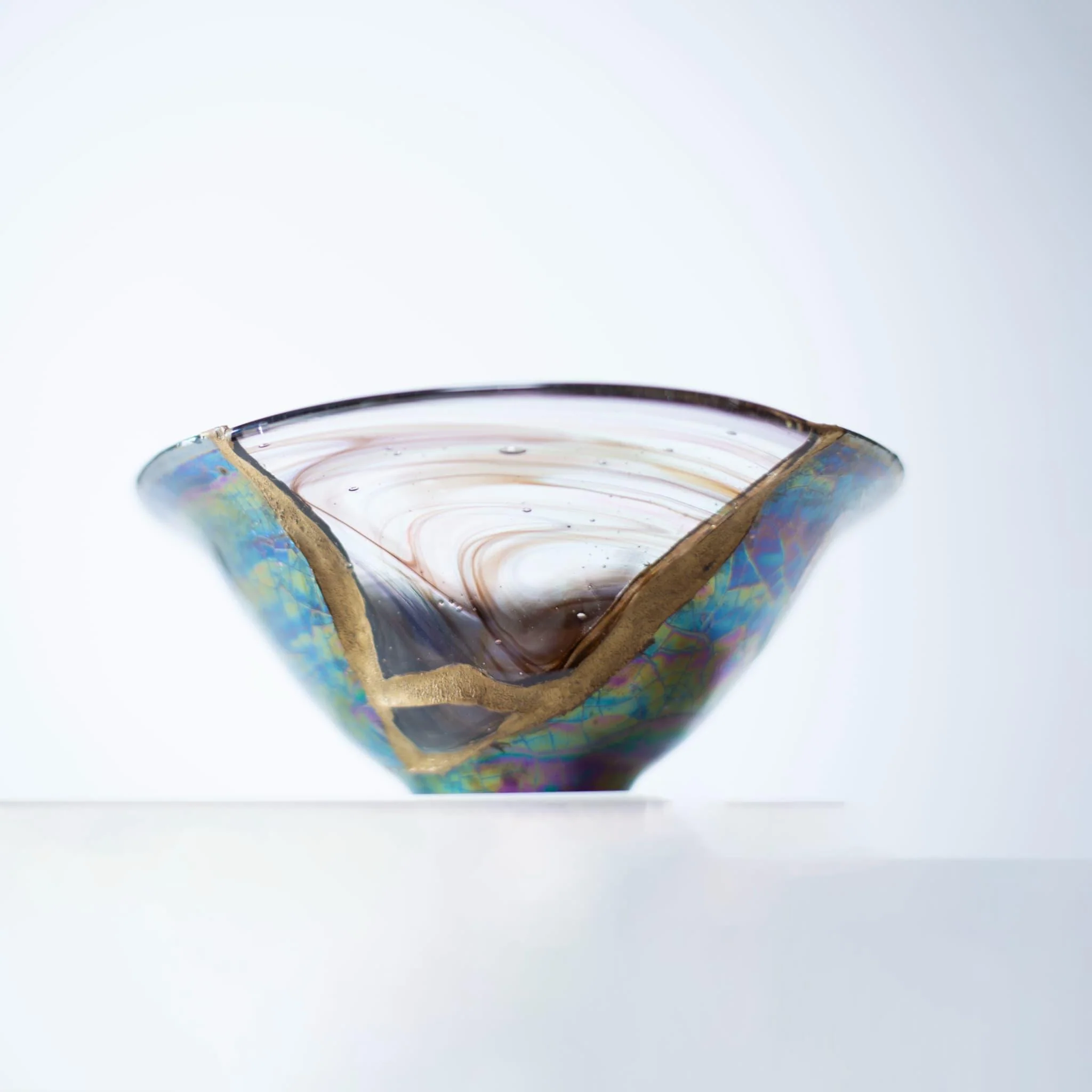 Kintsugi Bowl “Cherry Bark and Blue Moon” 02 with a Paulownia Wood Box - Image 5