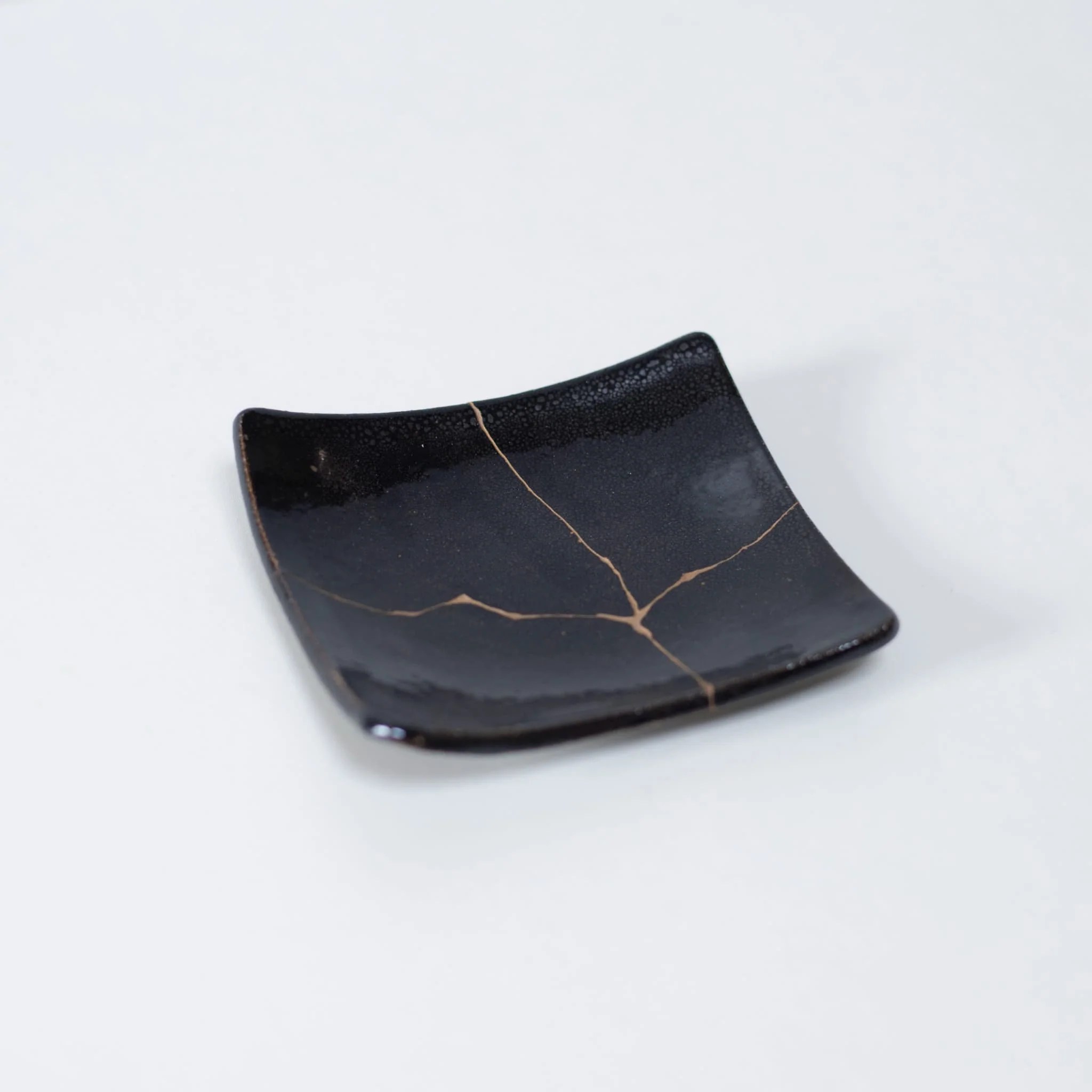Kintsugi Square Plate "Jet Black Lighting" 01 - Image 3