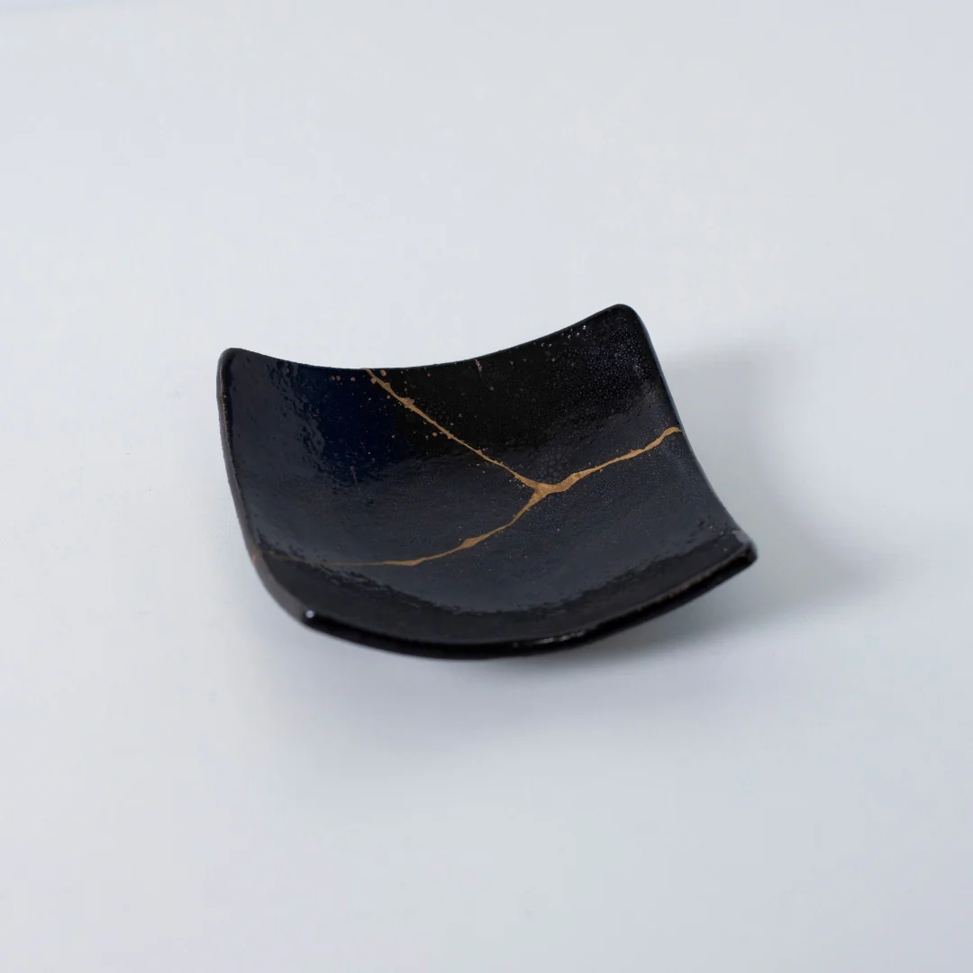 Kintsugi Square Plate "Jet Black Lighting" 03 - Image 3