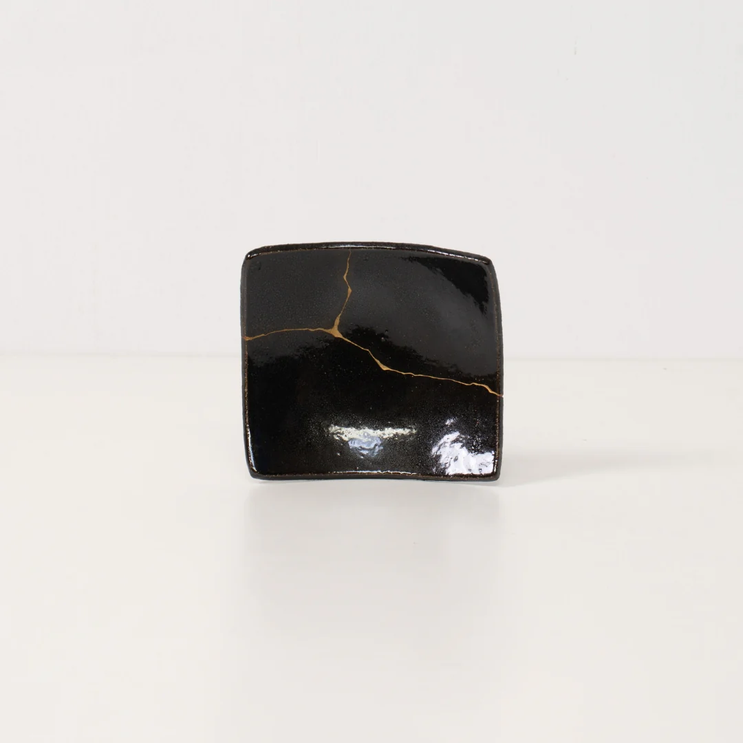 Kintsugi Square Plate "Shikkoku-rai" 01 - Image 2