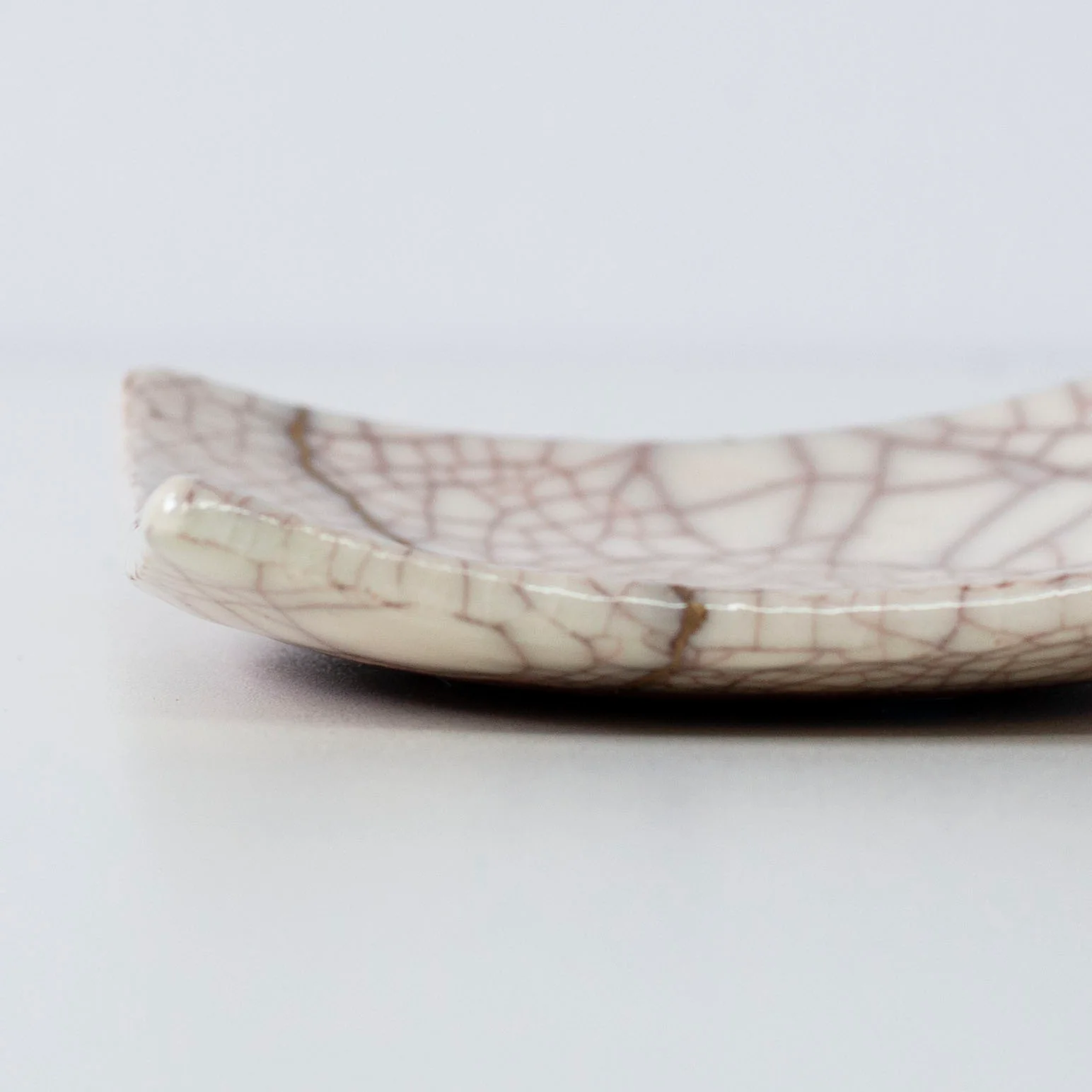 Kintsugi Square Plate "Vermilion Crackle" 07 - Image 4