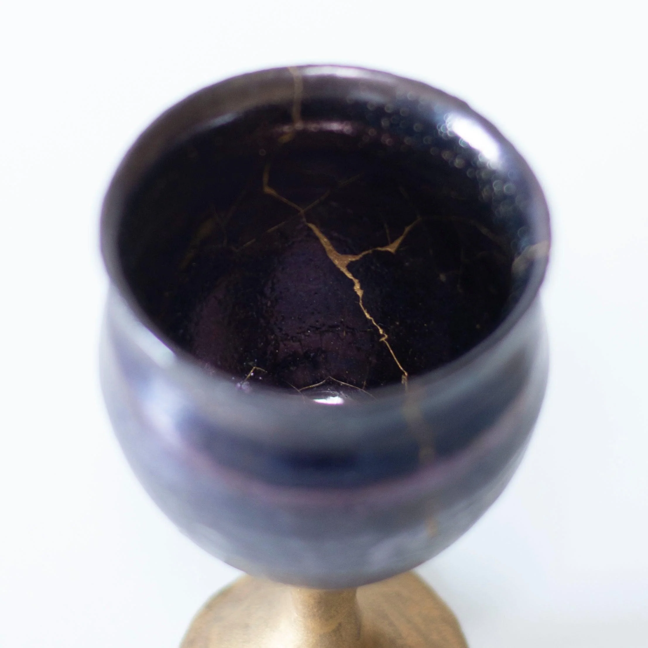 Kintsugi Wine Goblet "Magenta" with a Paulownia Wood Box - Image 4