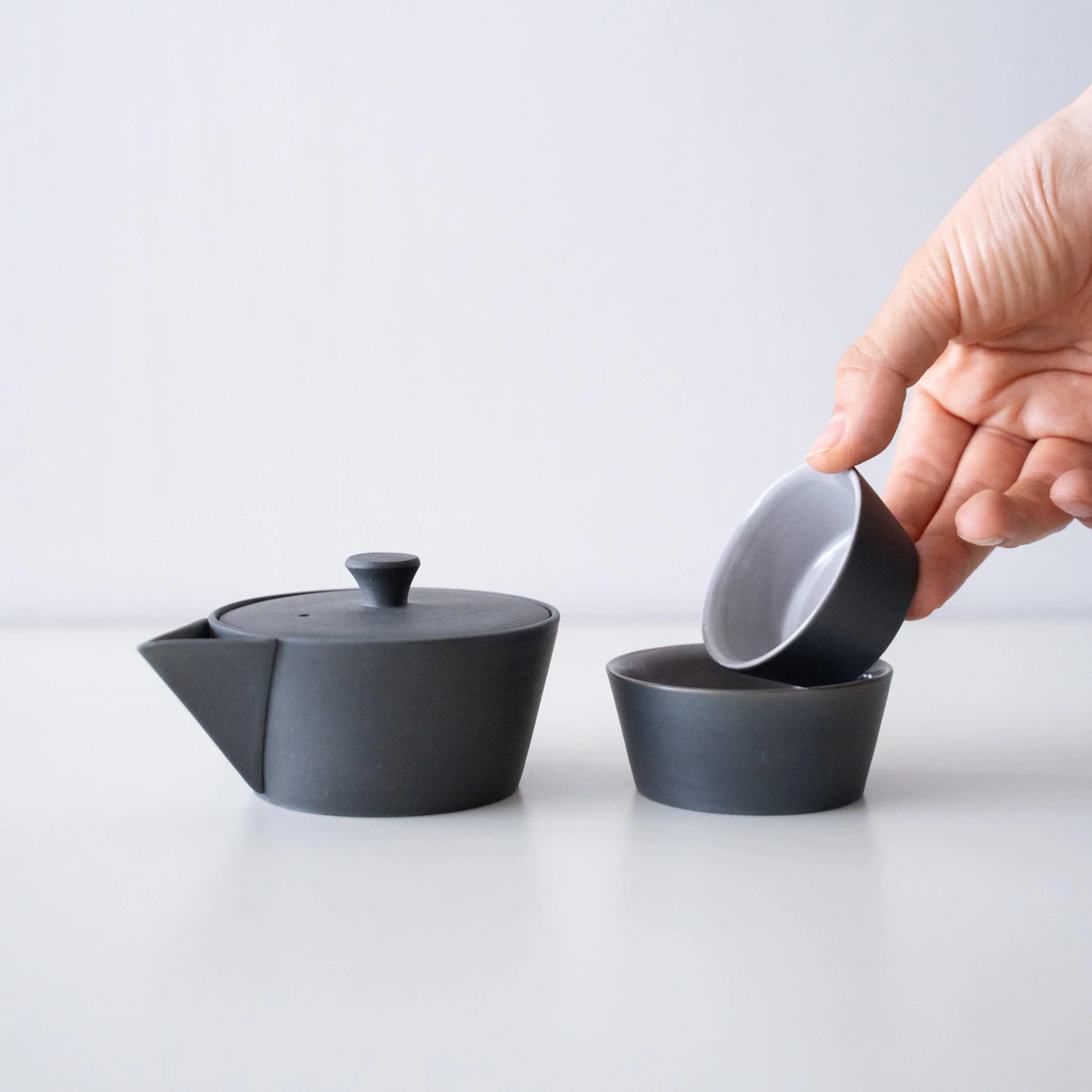 Japanese Nested Tea Set (Teapot and Teacups) - Black - Image 5