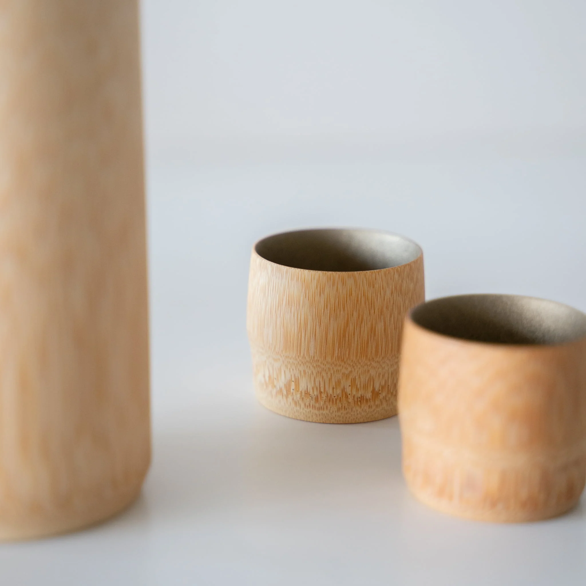 Japanese Bamboo Sake Set - Tin Makie - Image 9