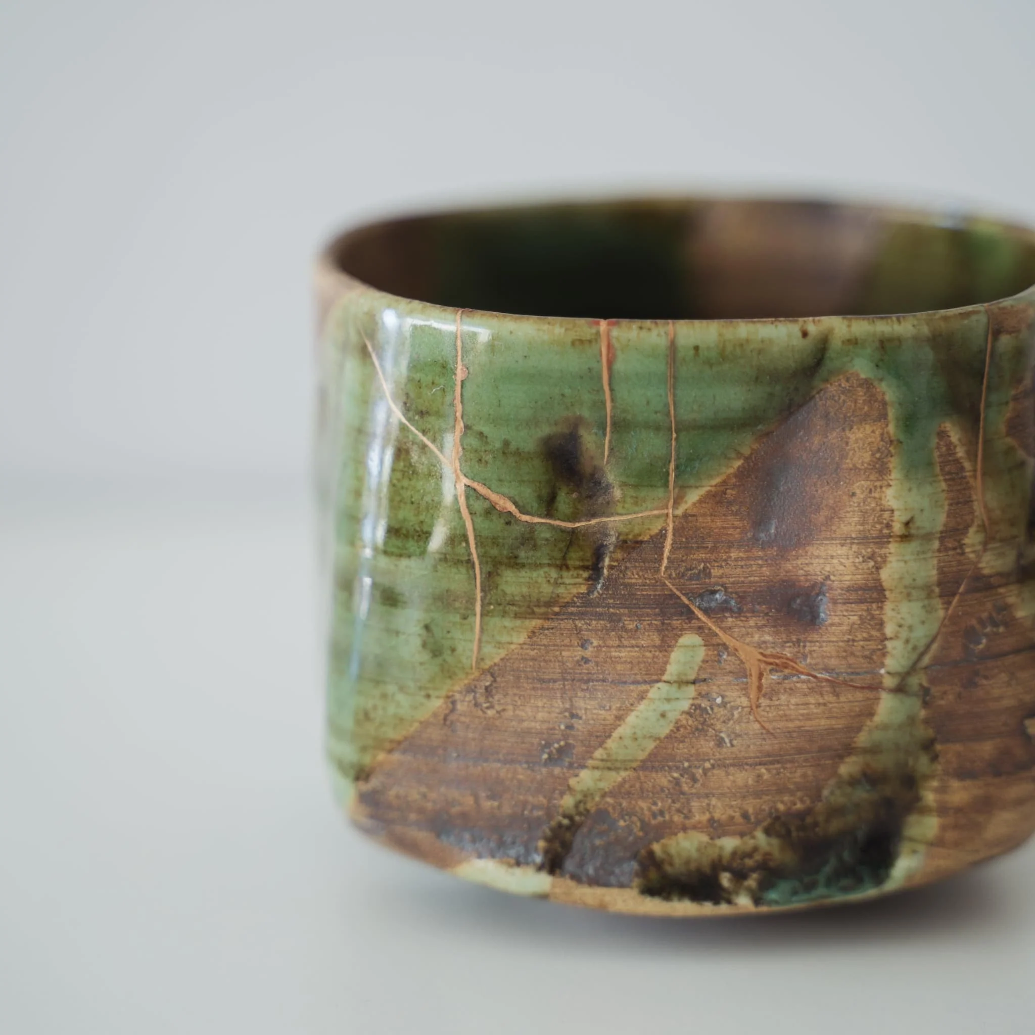 Kintsugi Tea Bowl "Valley Oribe" - Image 3