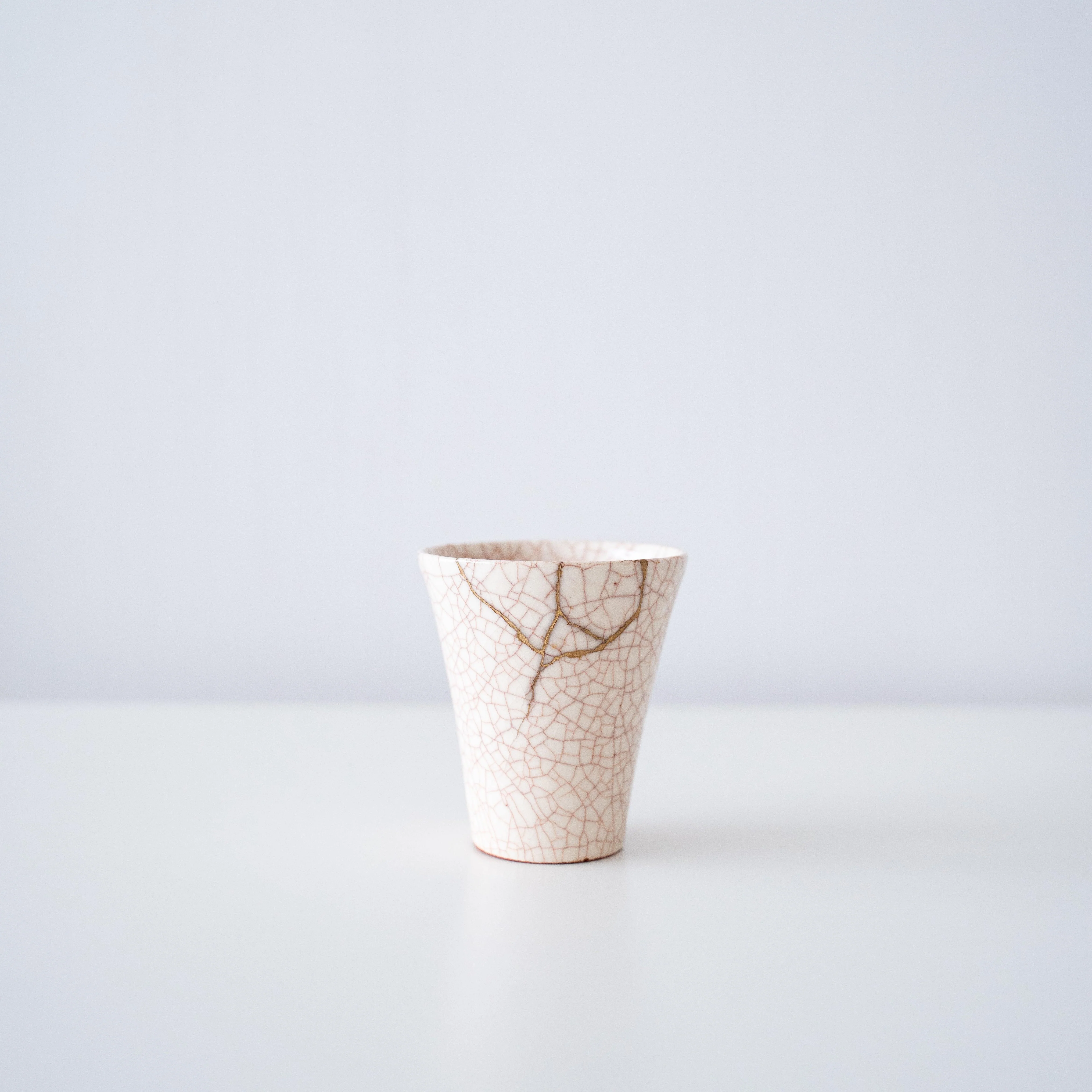 Kintsugi Cup "Vermilion Crackle" 03 with a Paulownia Wood Box - Image 3
