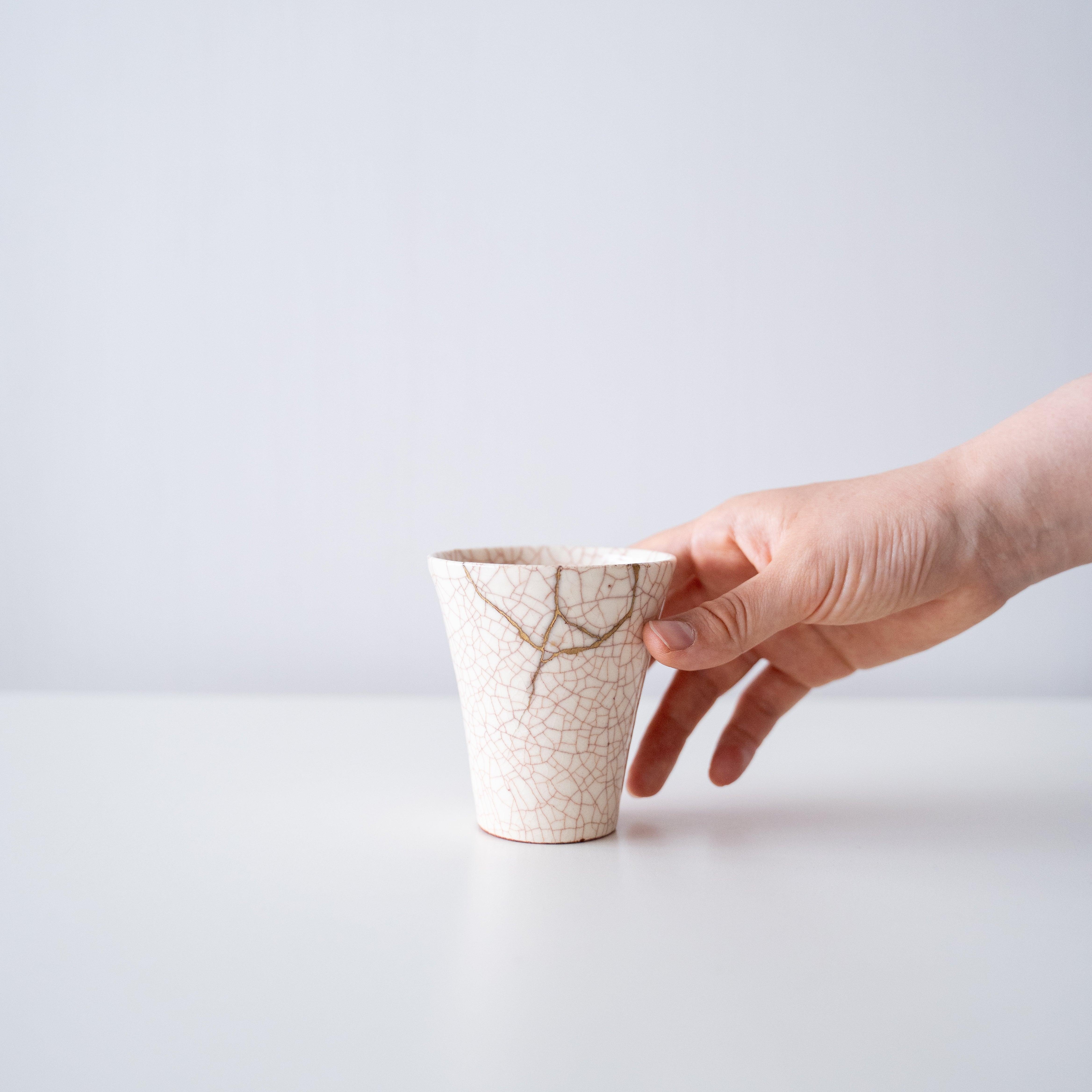 Kintsugi Cup "Vermilion Crackle" 03 with a Paulownia Wood Box - Image 4