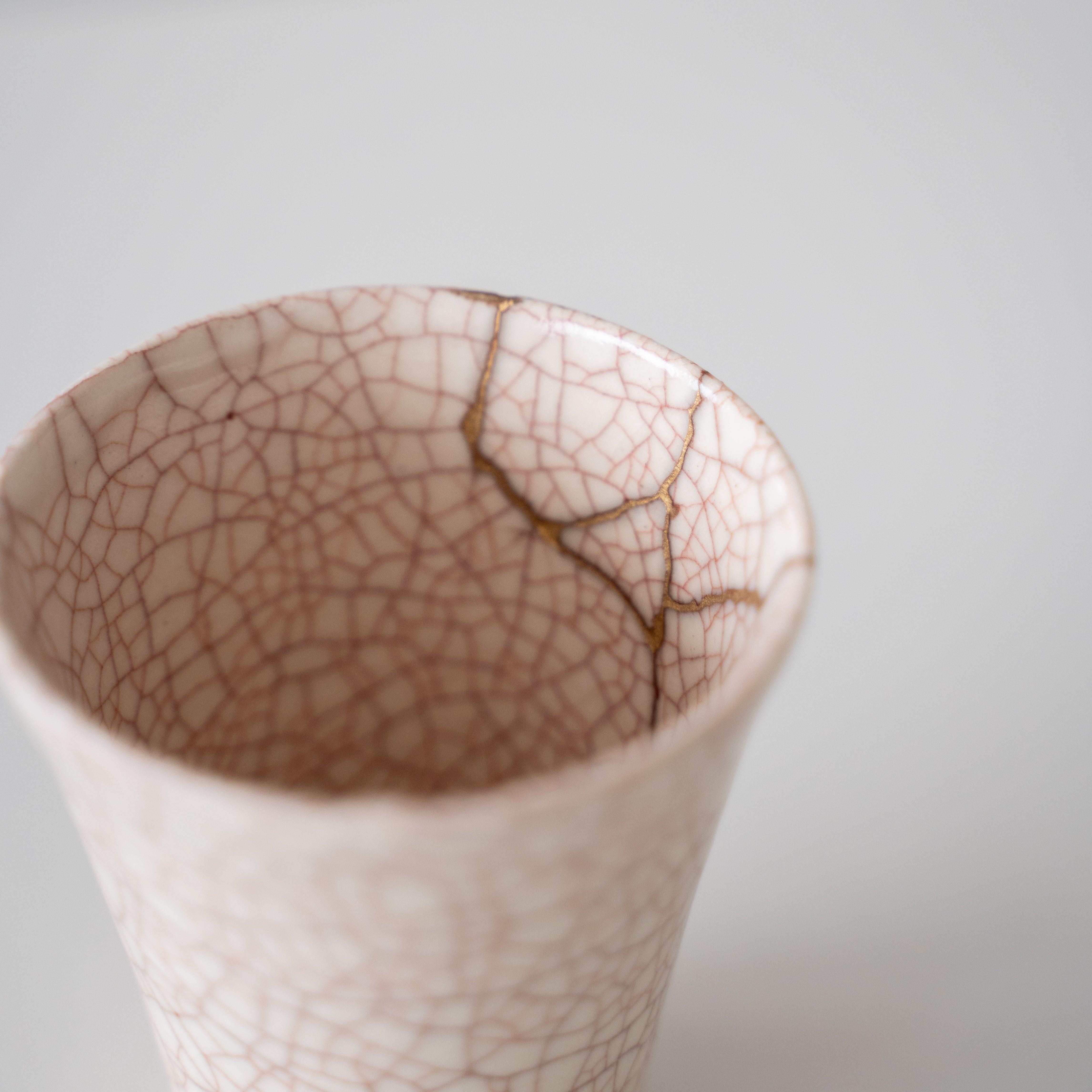 Kintsugi Cup "Vermilion Crackle" 03 with a Paulownia Wood Box - Image 6