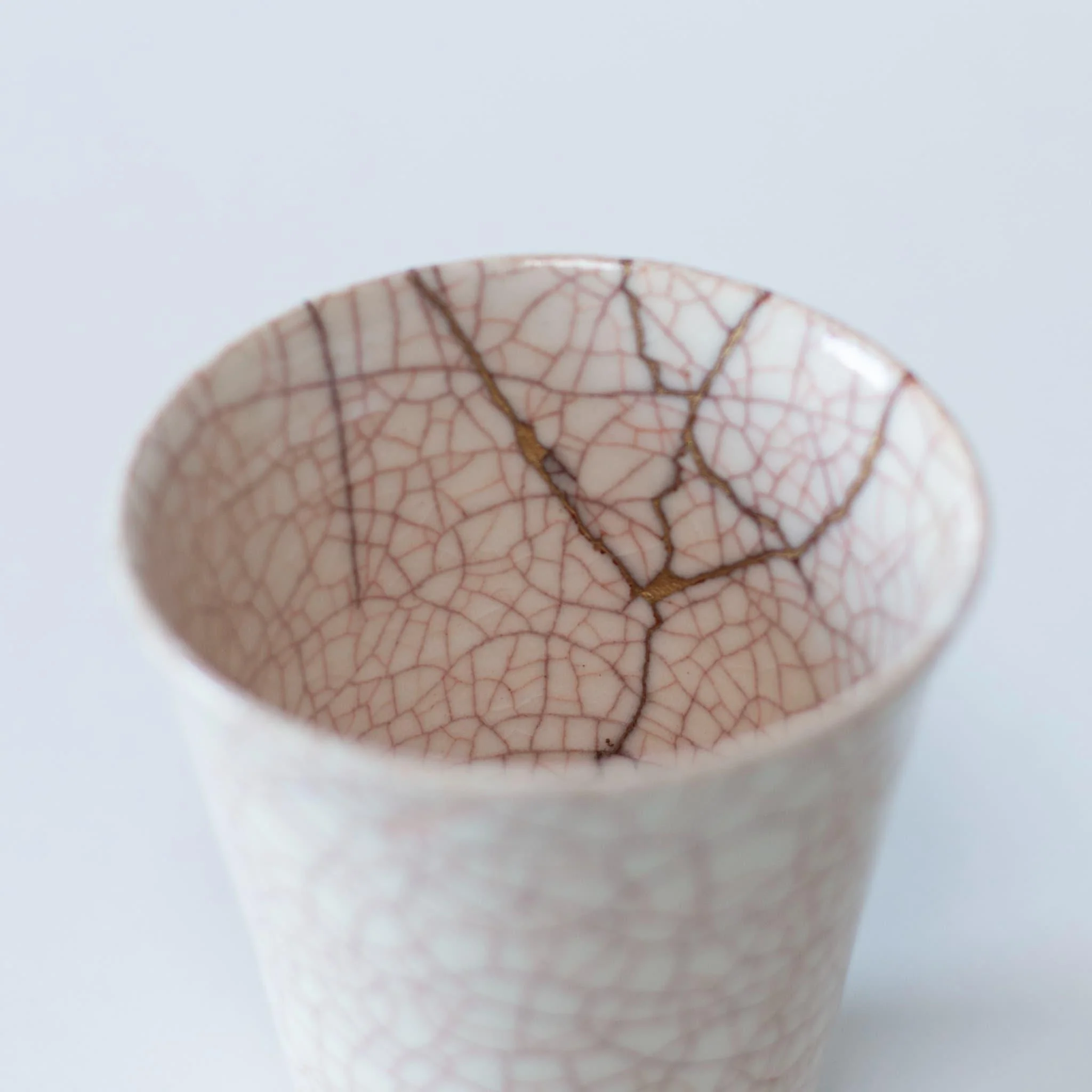 Kintsugi Cup "Vermilion Crackle" 04 with a Paulownia Wood Box - Image 4