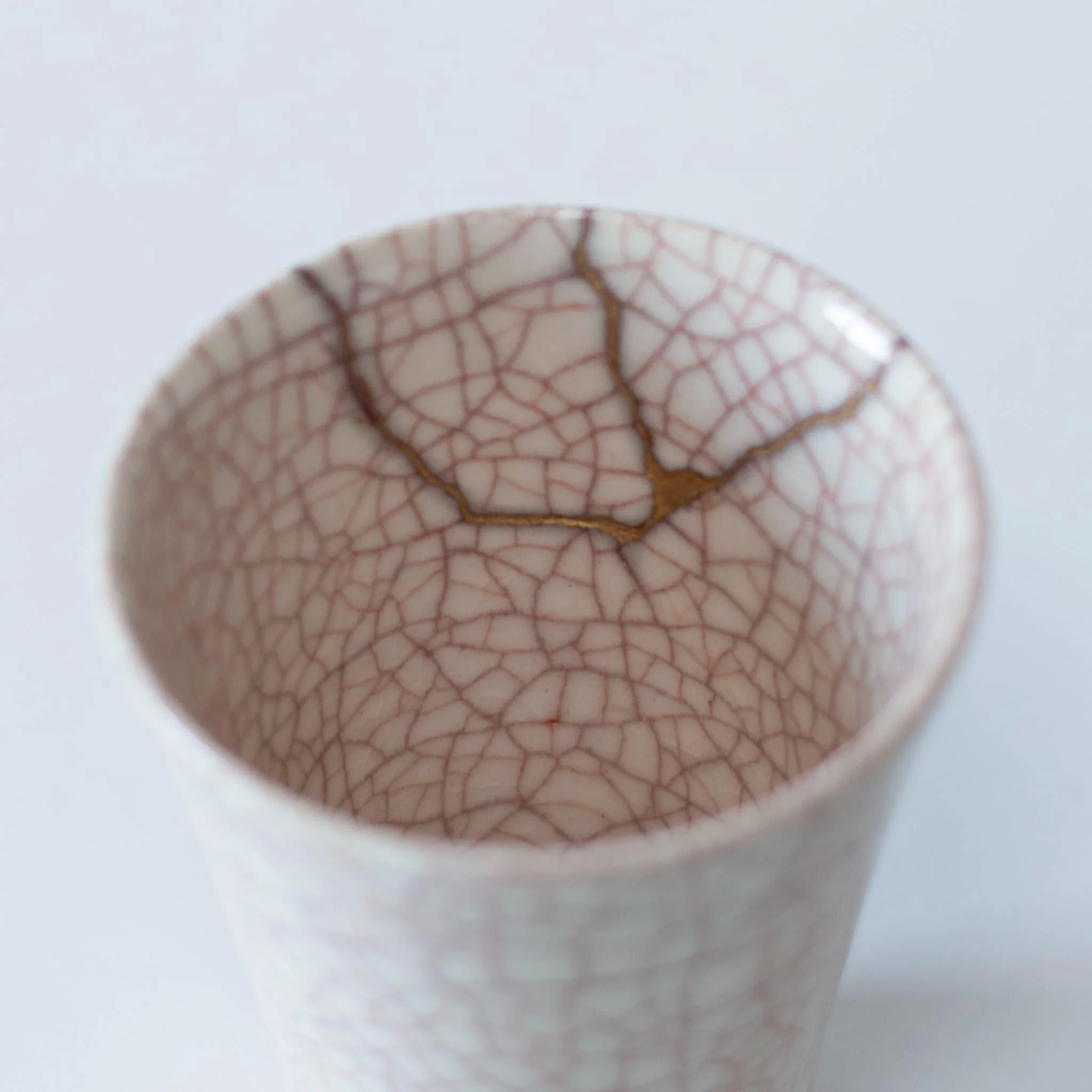 Kintsugi Cup "Vermilion Crackle" 05 with a Paulownia Wood Box - Image 4