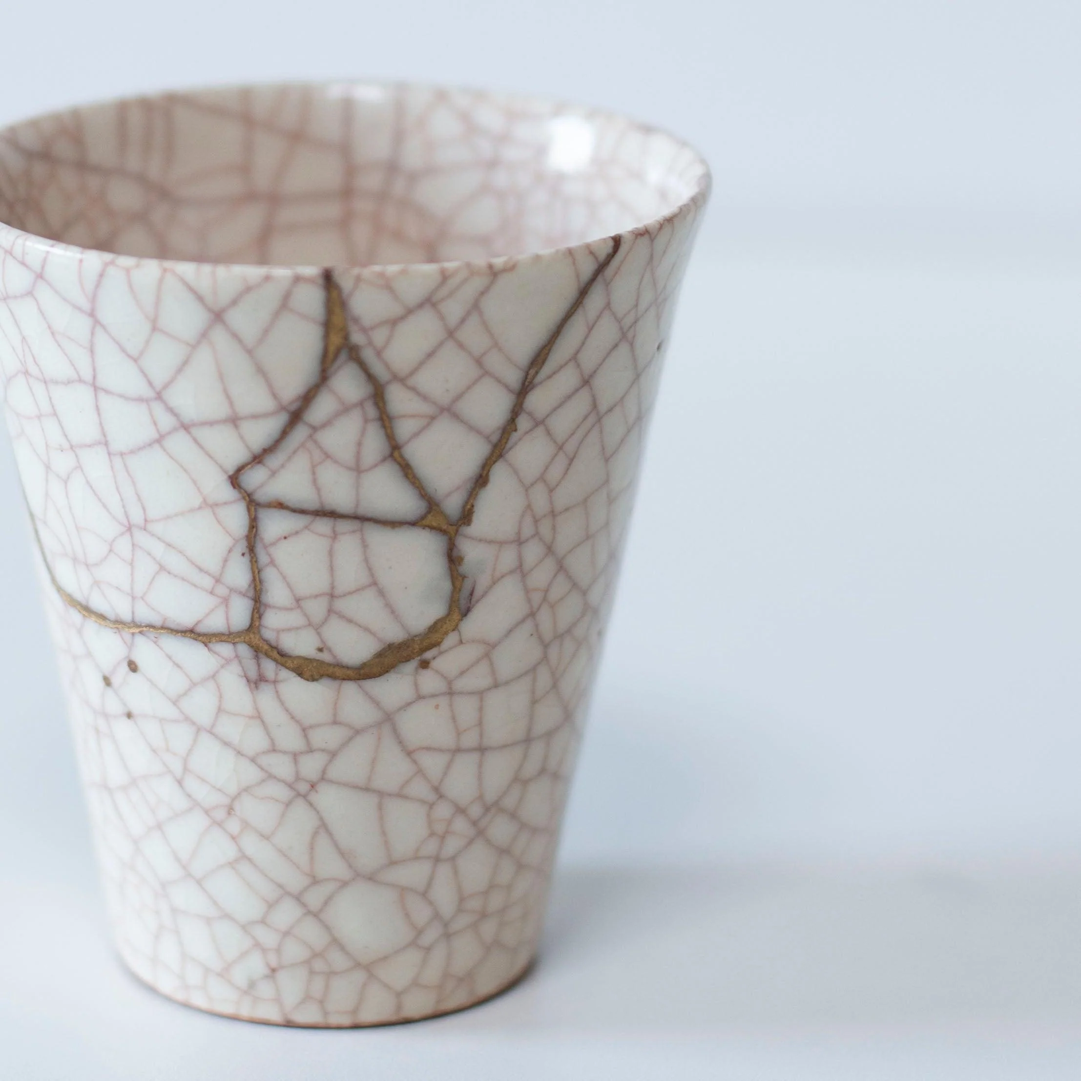 Kintsugi Cup "Vermilion Crackle" 06 with a Paulownia Wood Box - Image 3