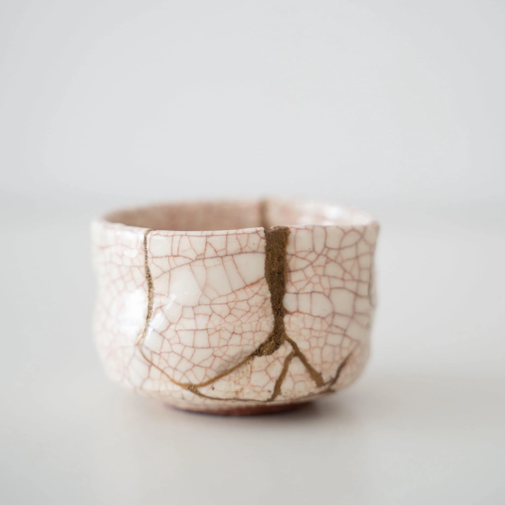 Kintsugi Tea Bowl "Vermilion Crackle" - Image 3
