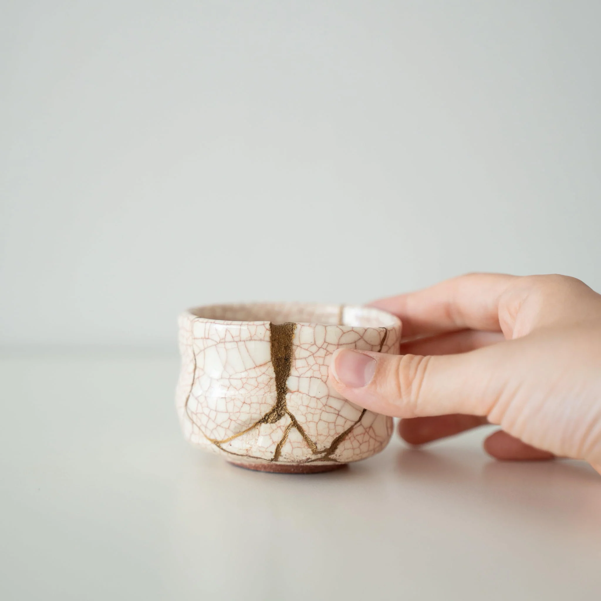 Kintsugi Tea Bowl "Vermilion Crackle" - Image 4